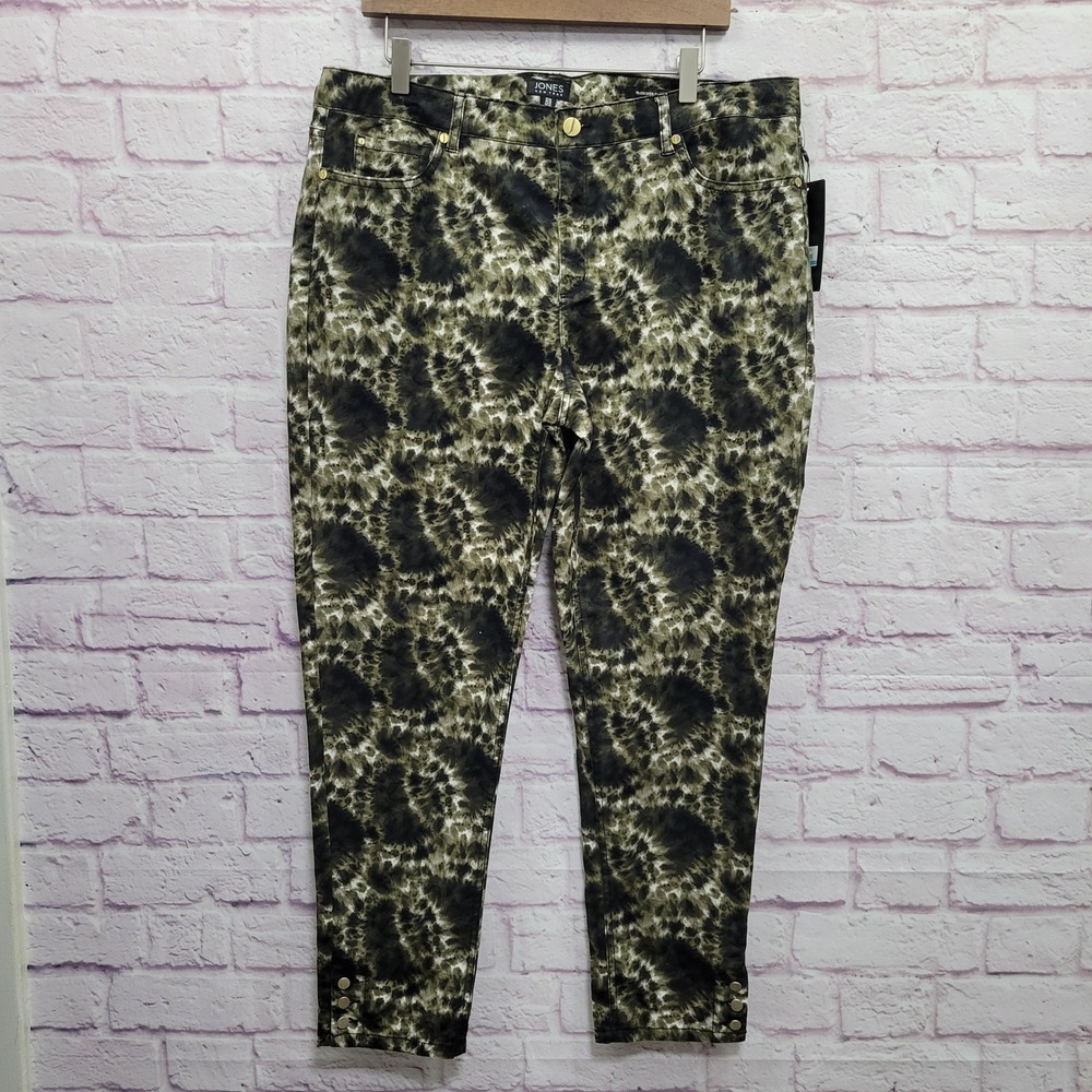 NEW Jones New York Bleecker Skinny Ankle Pants 16 Tie Dye Secret Slimming Grunge